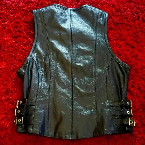 X ELEMENT Vintage Leather Motorcycle Vest Small - Picture 7 of 7
